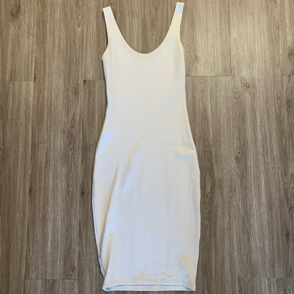 White midi dress